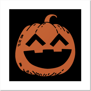 Cute Pumpkin Smiling Posters and Art